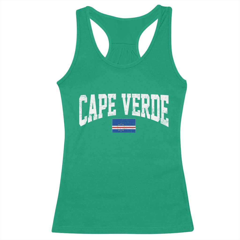 Cape Verde Sports Throwback Racerback Tank Top Cabo Verdean Pride TS11 Irish Green Print Your Wear