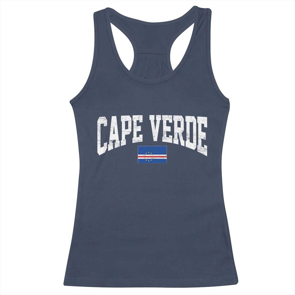 Cape Verde Sports Throwback Racerback Tank Top Cabo Verdean Pride TS11 Navy Print Your Wear