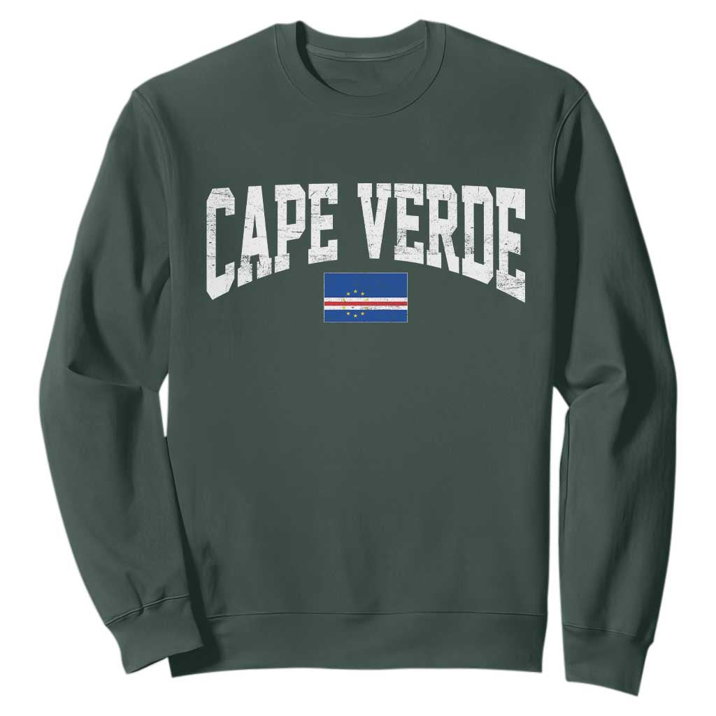 Cape Verde Sports Throwback Sweatshirt Cabo Verdean Pride TS11 Dark Forest Green Print Your Wear