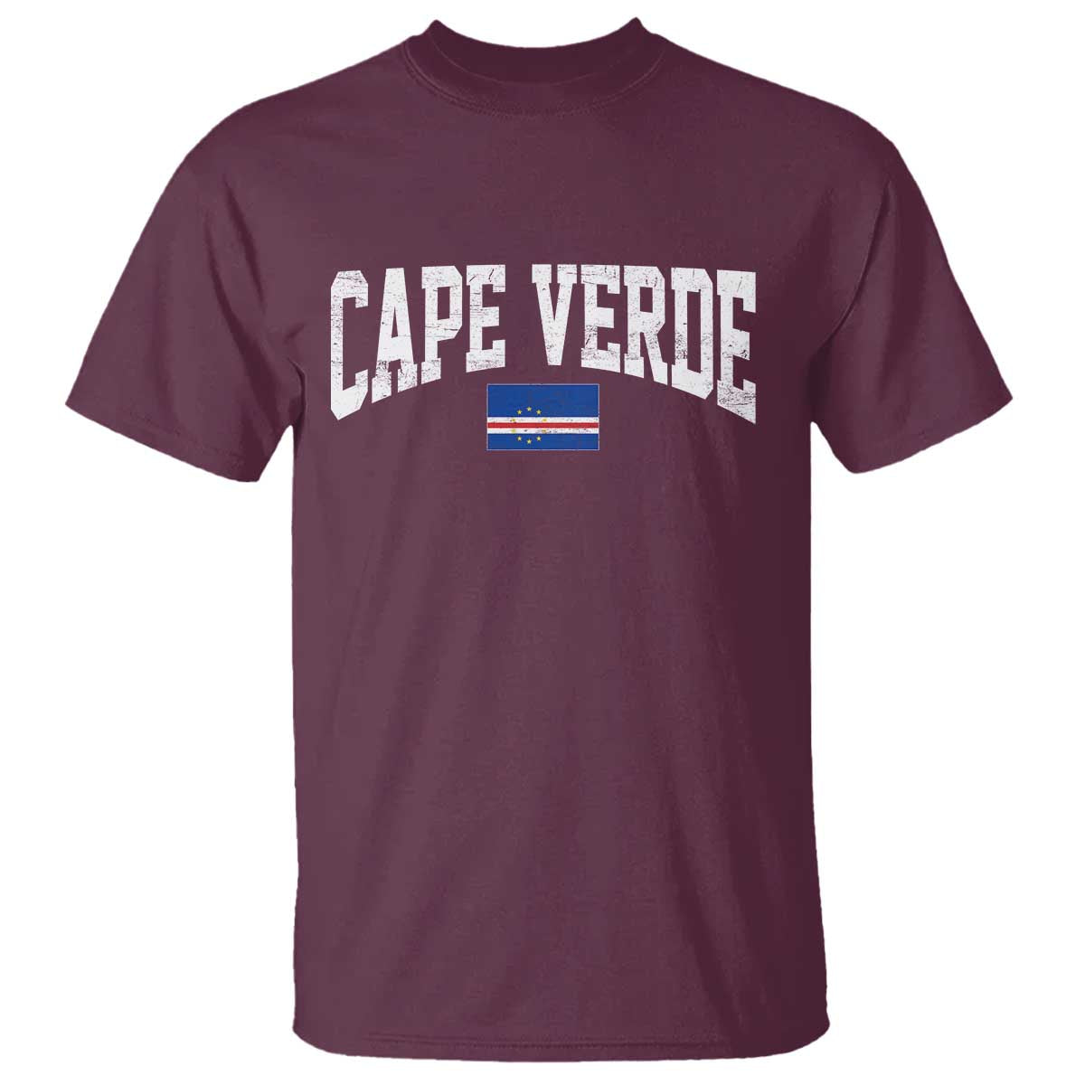 Cape Verde Sports Throwback T Shirt Cabo Verdean Pride TS11 Maroon Print Your Wear