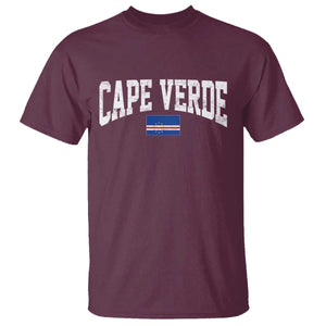 Cape Verde Sports Throwback T Shirt Cabo Verdean Pride TS11 Maroon Print Your Wear