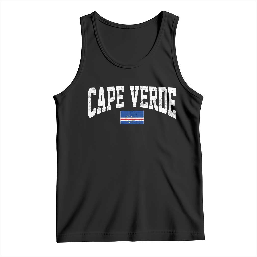 Cape Verde Sports Throwback Tank Top Cabo Verdean Pride TS11 Black Print Your Wear