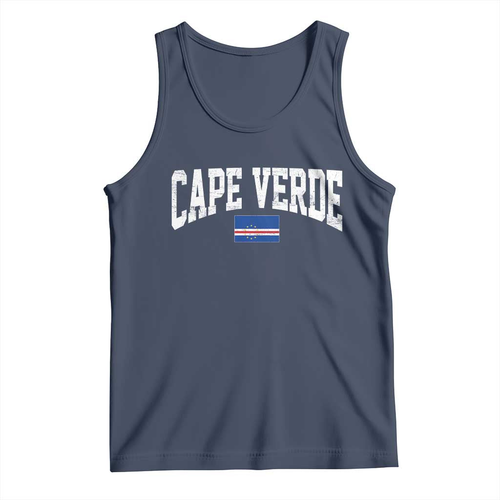 Cape Verde Sports Throwback Tank Top Cabo Verdean Pride TS11 Navy Print Your Wear