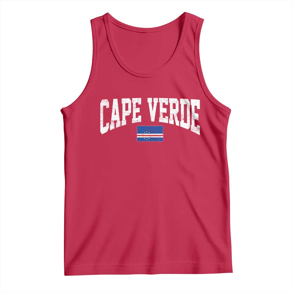 Cape Verde Sports Throwback Tank Top Cabo Verdean Pride TS11 Red Print Your Wear