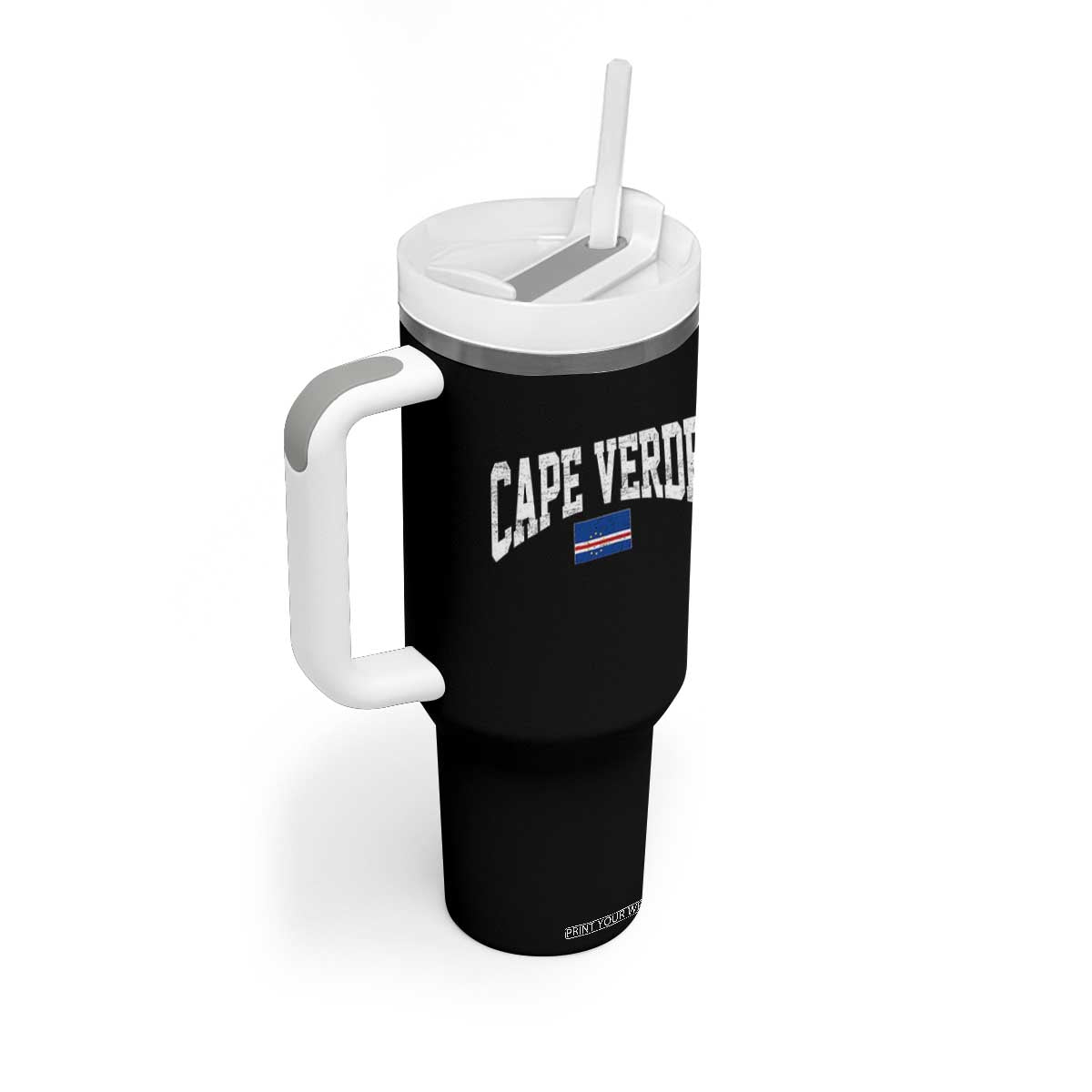 Cape Verde Sports Throwback Tumbler With Handle Cabo Verdean Pride TS11 Print Your Wear