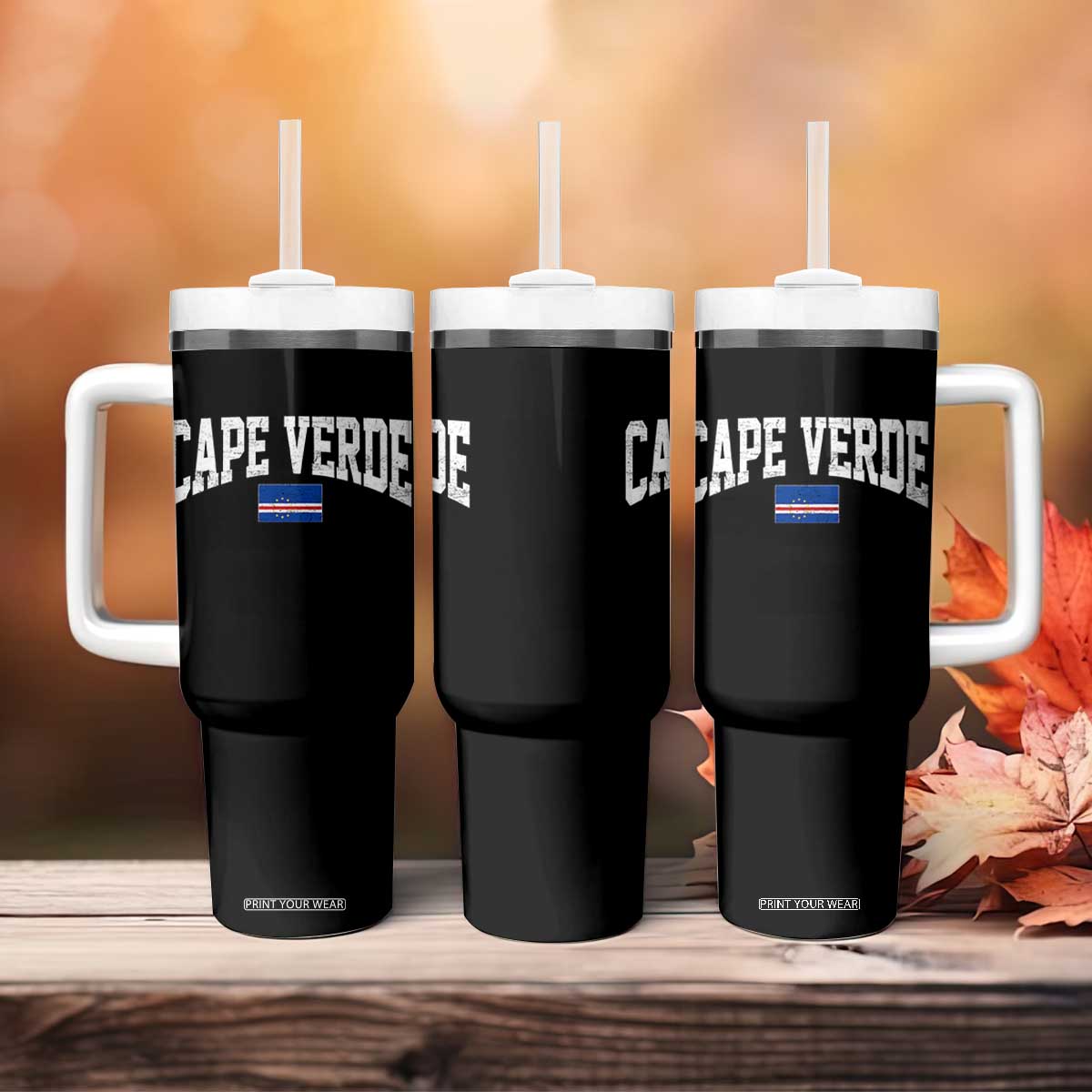 Cape Verde Sports Throwback Tumbler With Handle Cabo Verdean Pride TS11 Print Your Wear
