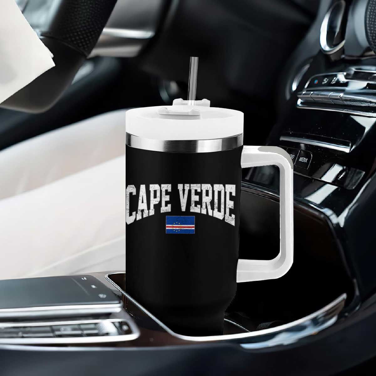 Cape Verde Sports Throwback Tumbler With Handle Cabo Verdean Pride TS11 Print Your Wear