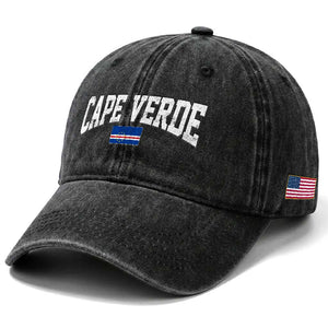 Cape Verde Sports Throwback Washed Cotton Baseball Cap Cabo Verdean Pride TS11 Print Your Wear