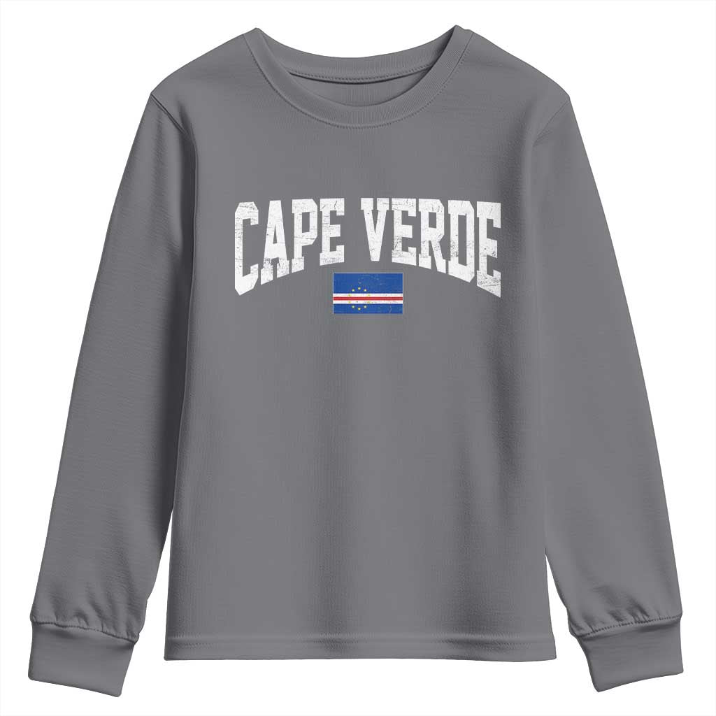 Cape Verde Sports Throwback Youth Sweatshirt Cabo Verdean Pride TS11 Charcoal Print Your Wear