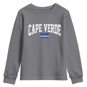 Cape Verde Sports Throwback Youth Sweatshirt Cabo Verdean Pride TS11 Charcoal Print Your Wear