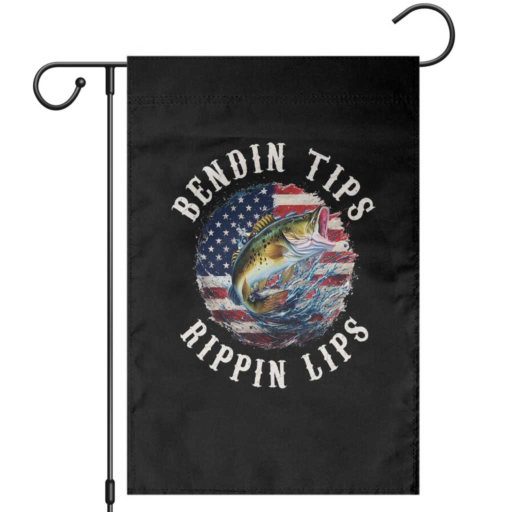 Funny Fishing Garden Flag Bendin Tips Rippin Lips USA Flag