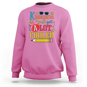 Funny Kindergarten Just Got A Lot Cooler Sweatshirt First Day Of School Sunglass Red Apple TS11 Azalea Print Your Wear