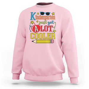 Funny Kindergarten Just Got A Lot Cooler Sweatshirt First Day Of School Sunglass Red Apple TS11 Light Pink Print Your Wear