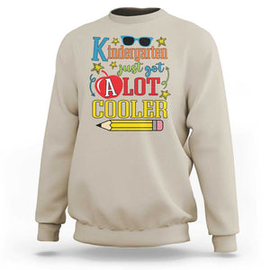 Funny Kindergarten Just Got A Lot Cooler Sweatshirt First Day Of School Sunglass Red Apple TS11 Sand Print Your Wear