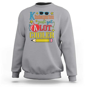 Funny Kindergarten Just Got A Lot Cooler Sweatshirt First Day Of School Sunglass Red Apple TS11 Sport Gray Print Your Wear