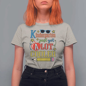 Funny Kindergarten Just Got A Lot Cooler T Shirt For Women First Day Of School Sunglass Red Apple TS11 Sand Print Your Wear