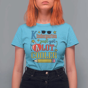 Funny Kindergarten Just Got A Lot Cooler T Shirt For Women First Day Of School Sunglass Red Apple TS11 Sky Print Your Wear