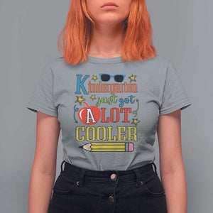 Funny Kindergarten Just Got A Lot Cooler T Shirt For Women First Day Of School Sunglass Red Apple TS11 Sport Gray Print Your Wear