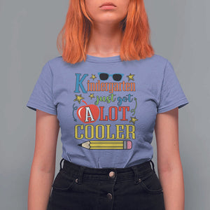 Funny Kindergarten Just Got A Lot Cooler T Shirt For Women First Day Of School Sunglass Red Apple TS11 Violet Print Your Wear