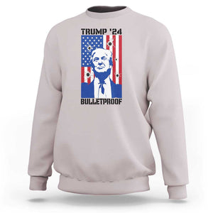 Trump' 24 Sweatshirt Bulletproof American Flag 45 47 TS11 Ice Gray Print Your Wear