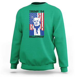 Trump' 24 Sweatshirt Bulletproof American Flag 45 47 TS11 Irish Green Print Your Wear