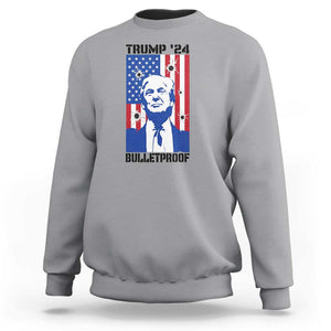 Trump' 24 Sweatshirt Bulletproof American Flag 45 47 TS11 Sport Gray Print Your Wear