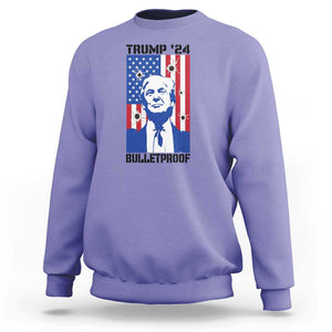 Trump' 24 Sweatshirt Bulletproof American Flag 45 47 TS11 Violet Print Your Wear