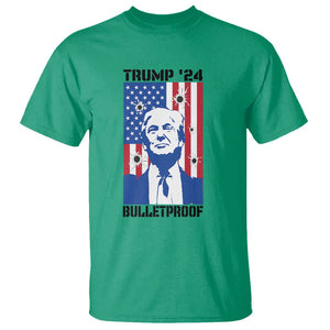 Trump' 24 T Shirt Bulletproof American Flag 45 47 TS11 Irish Green Print Your Wear