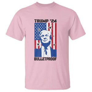 Trump' 24 T Shirt Bulletproof American Flag 45 47 TS11 Light Pink Print Your Wear