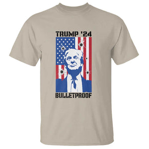 Trump' 24 T Shirt Bulletproof American Flag 45 47 TS11 Sand Print Your Wear