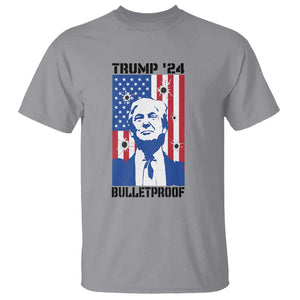 Trump' 24 T Shirt Bulletproof American Flag 45 47 TS11 Sport Gray Print Your Wear