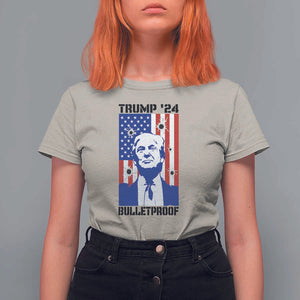 Trump' 24 T Shirt For Women Bulletproof American Flag 45 47 TS11 Sand Print Your Wear