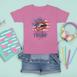 Unapologetic Trump Girl T Shirt For Kid Red Lips Cherry American Flag TS11 Azalea Print Your Wear