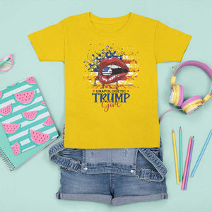 Unapologetic Trump Girl T Shirt For Kid Red Lips Cherry American Flag TS11 Daisy Print Your Wear