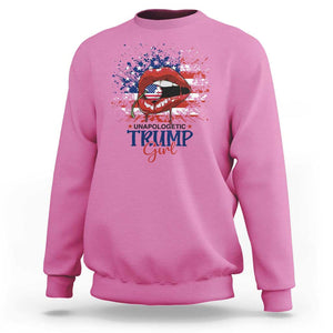 Unapologetic Trump Girl Sweatshirt Red Lips Cherry American Flag TS11 Azalea Print Your Wear