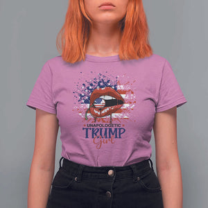 Unapologetic Trump Girl T Shirt For Women Red Lips Cherry American Flag TS11 Azalea Print Your Wear