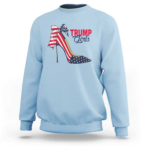 Trump Girl Sweatshirt High Heel Stilettos American Flag TS11 Light Blue Print Your Wear