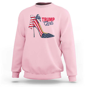 Trump Girl Sweatshirt High Heel Stilettos American Flag TS11 Light Pink Print Your Wear