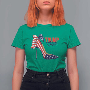 Trump Girl T Shirt For Women High Heel Stilettos American Flag TS11 Irish Green Print Your Wear