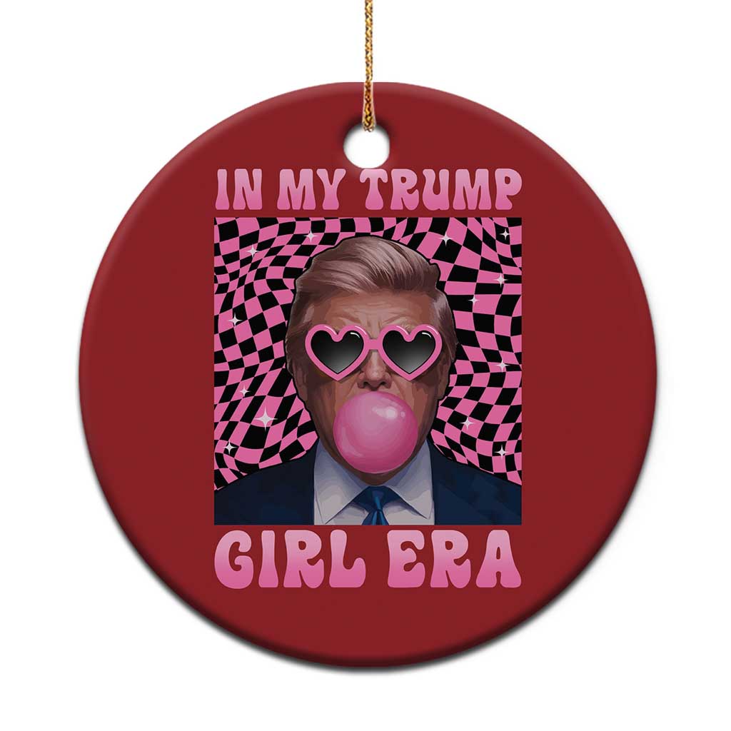 In My Trump Girl Era Christmas Ornament Retro Groove Pink Bubble Gum Glasses TS11 Print Your Wear