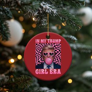 In My Trump Girl Era Christmas Ornament Retro Groove Pink Bubble Gum Glasses TS11 Print Your Wear