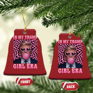 In My Trump Girl Era Christmas Ornament Retro Groove Pink Bubble Gum Glasses TS11 Bell Flake Red Print Your Wear