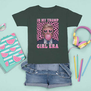 In My Trump Girl Era T Shirt For Kid Retro Groove Pink Bubble Gum Glasses TS11 Dark Forest Green Print Your Wear