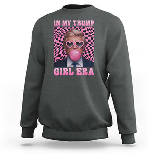 In My Trump Girl Era Sweatshirt Retro Groove Pink Bubble Gum Glasses TS11 Dark Heather Print Your Wear