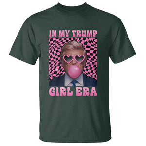 In My Trump Girl Era T Shirt Retro Groove Pink Bubble Gum Glasses TS11 Dark Forest Green Print Your Wear