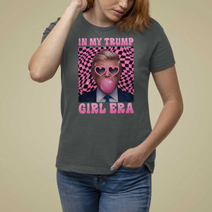 In My Trump Girl Era T Shirt For Women Retro Groove Pink Bubble Gum Glasses TS11 Dark Heather Print Your Wear