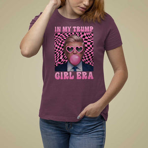 In My Trump Girl Era T Shirt For Women Retro Groove Pink Bubble Gum Glasses TS11 Maroon Print Your Wear