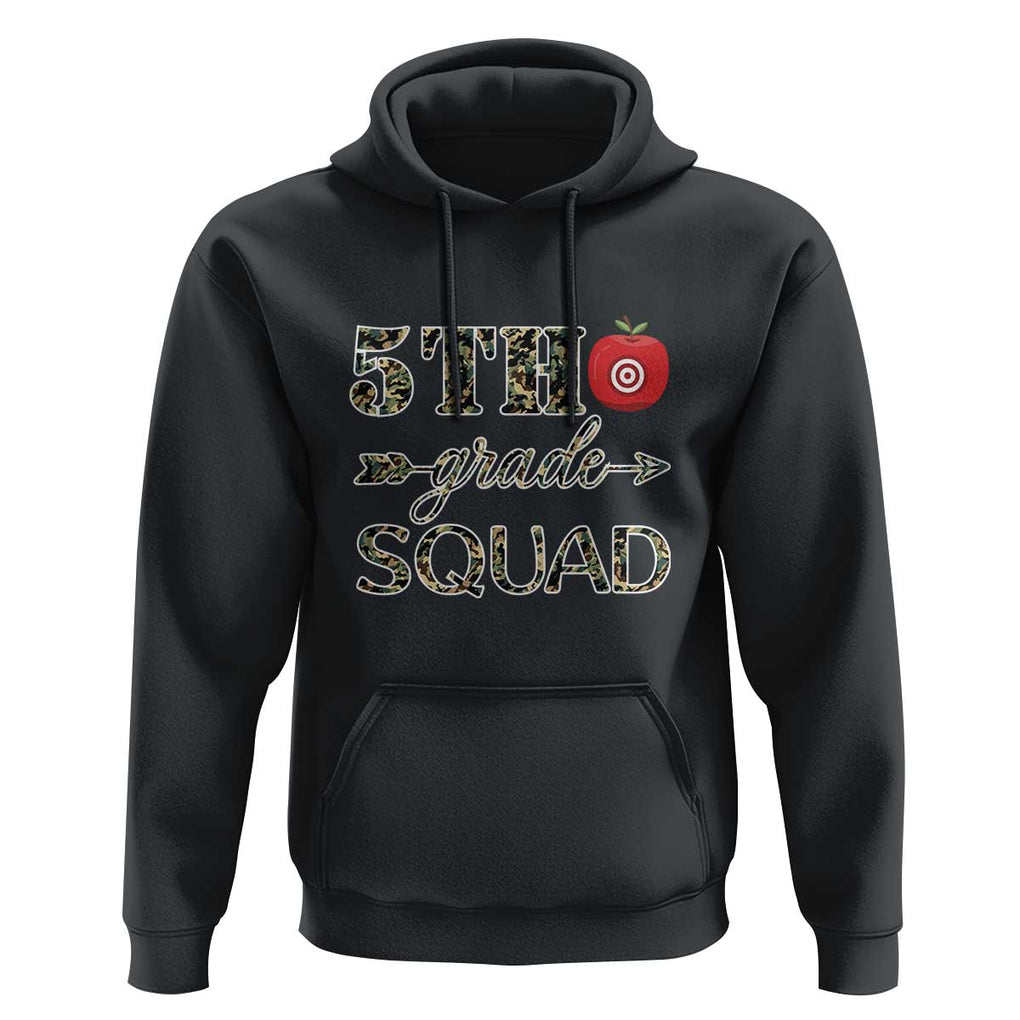 Funny Back To School Hunting Hoodie 5TH Grade Squad Camo Flag Apple Arrow TS11 Black Print Your Wear