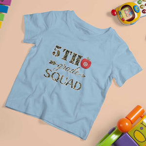 Funny Back To School Hunting T Shirt For Kid 5TH Grade Squad Camo Flag Apple Arrow TS11 Light Blue Print Your Wear