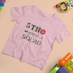 Funny Back To School Hunting T Shirt For Kid 5TH Grade Squad Camo Flag Apple Arrow TS11 Light Pink Print Your Wear